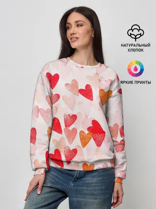 Женский свитшот / Ванильные сердечки