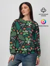 Женский свитшот / Лесные листочки цветочки