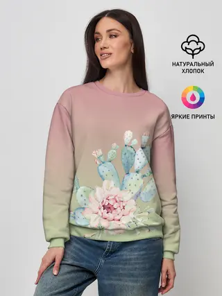 Женский свитшот / суккулент градиент