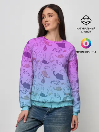 Женский свитшот / Котики в полете