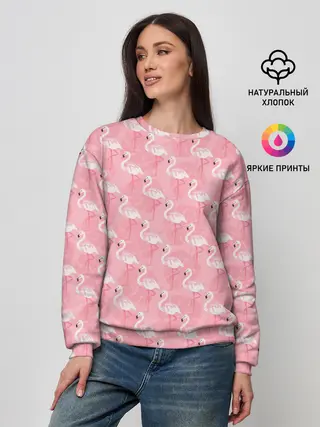 Женский свитшот / Розовый Фламинго