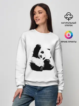 Женский свитшот / Панда минимализм