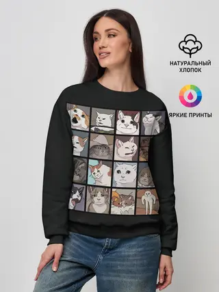 Женский свитшот / Коты и кошки