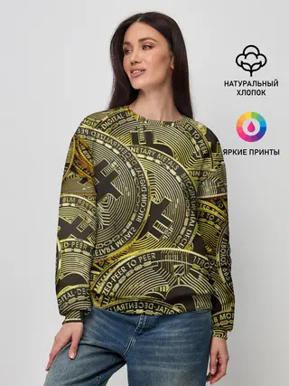 Женский свитшот / БИТКОИНЫ МОНЕТЫ