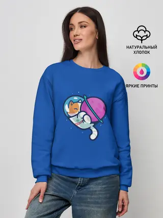 Женский свитшот / Кот космонавт