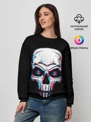 Женский свитшот / Glitch Skull