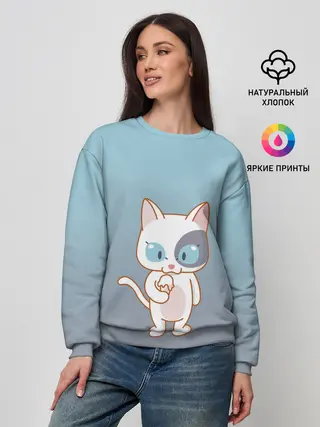 Женский свитшот / кот с мороженкой