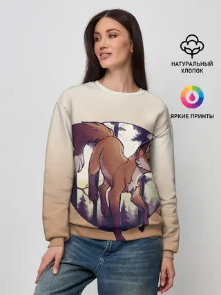 Женский свитшот / Лисица рисунок