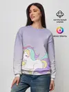 Женский свитшот / единорожек на фиолетовом