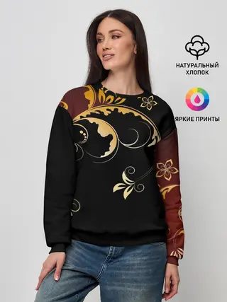 Женский свитшот / Узор - Хохлома
