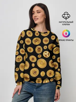Женский свитшот / CRYPTOCURRENCY | КРИПТОВАЛЮТА