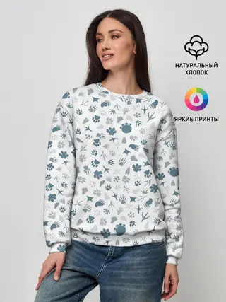 Женский свитшот / Отпечатки лап животных