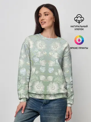 Женский свитшот / цветочный узор