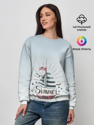 Женский свитшот / кораблик лето