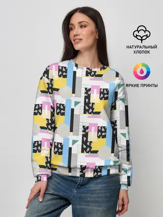 Женский свитшот / Memphis style geometry