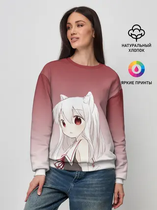Женский свитшот / малышка ушки хвост глаза