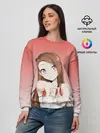 Женский свитшот / девушка ищет кадр измеряет
