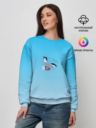 Женский свитшот / Ahegao Blue-eyed girl