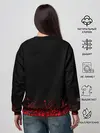 Женский свитшот / Красный логотип Черный клевер на черном