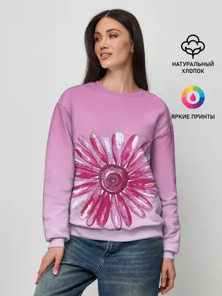 Женский свитшот / розовая ромашка