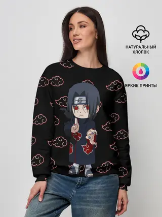 Женский свитшот / Итачи на фоне Акацуки
