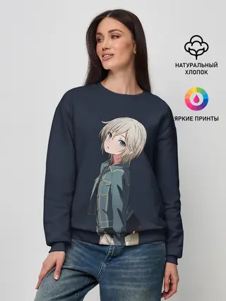 Женский свитшот / Аниме Тян в джинсовке