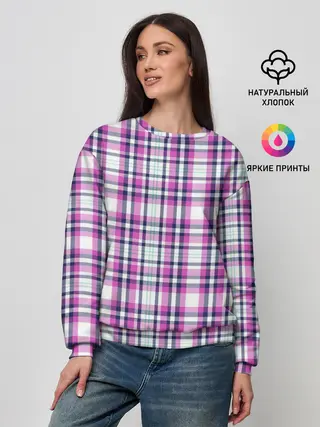 Женский свитшот / Текстура в клетку