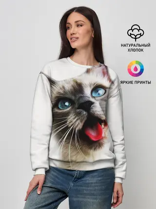 Женский свитшот / Котик