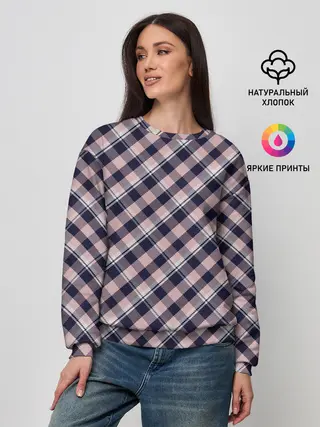 Женский свитшот / Клеточный узор