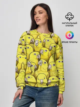 Женский свитшот / Попугаи