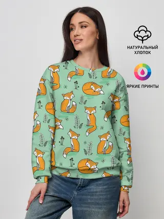 Женский свитшот / Лиса с Грибами