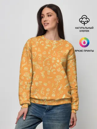 Женский свитшот / оранжевая еда