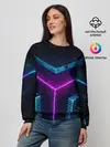 Женский свитшот / Неоновые грани 3D
