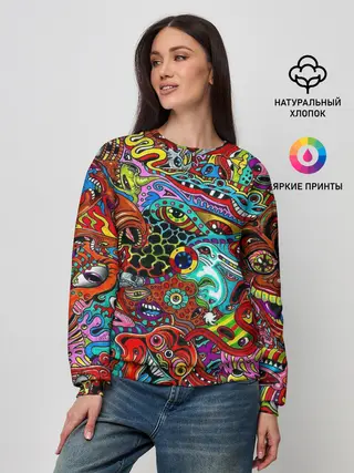 Женский свитшот / яркая абстракция