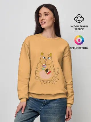 Женский свитшот / РЫЖИЙ КОТ ТОЛСТЯК