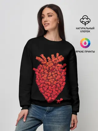 Женский свитшот / Сердце Из Котиков