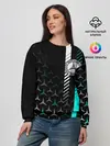 Женский свитшот / МЕРСЕДЕС / AQUA BLACK GRADIENT