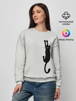 Женский свитшот / Испуганный кот