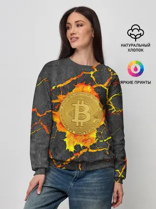 Женский свитшот / Вулканический Биткоин
