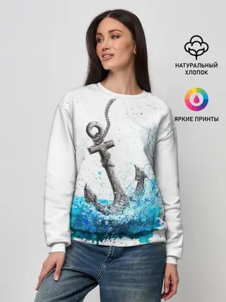 Женский свитшот / Якорь На Холсте