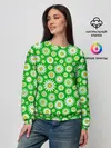 Женский свитшот / Ромашки на зелёном фоне