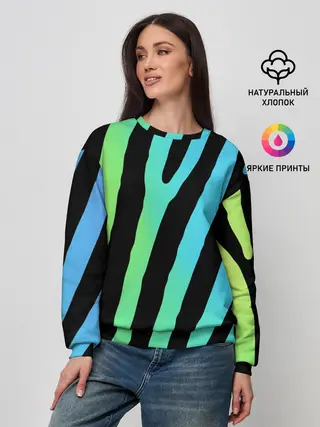 Женский свитшот / Радужная зебра