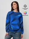 Женский свитшот / 3D абстрактные фигуры BLUE