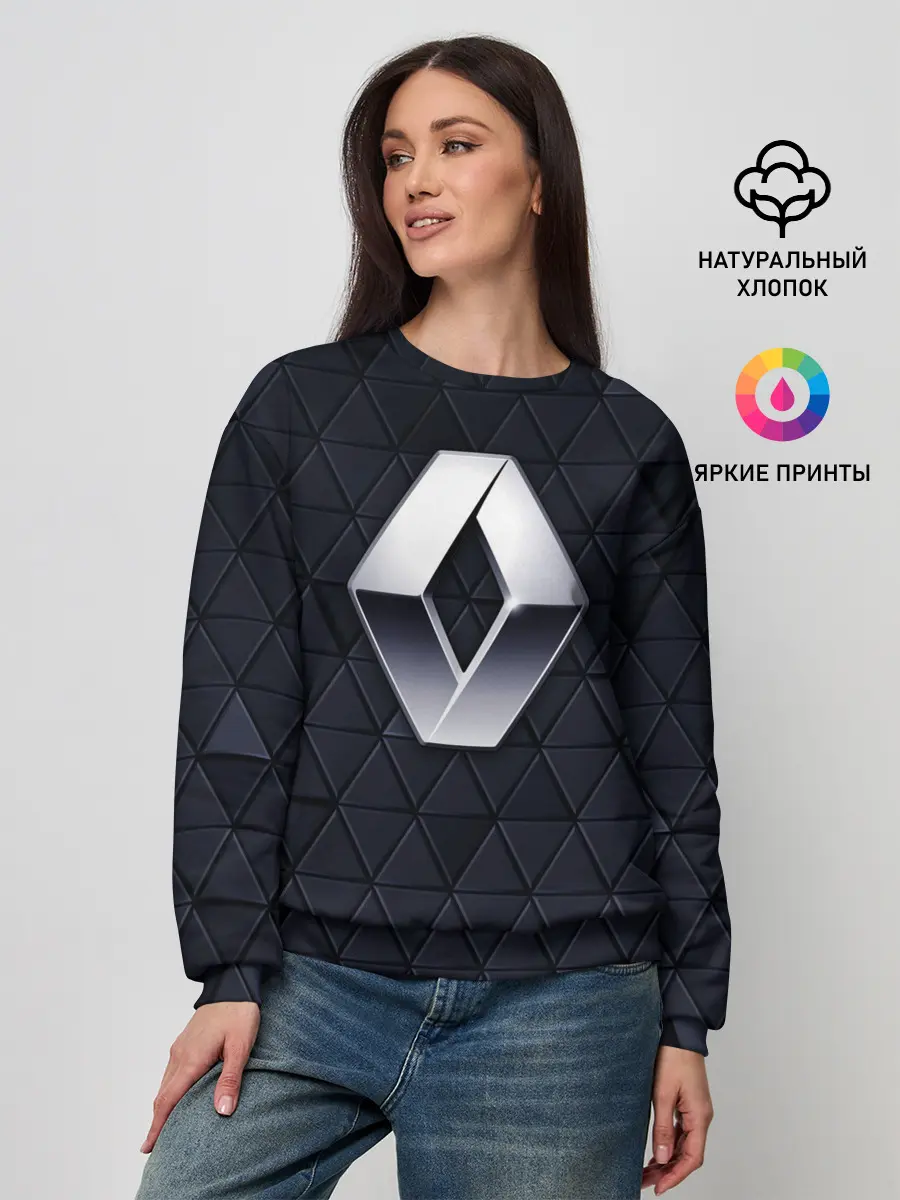 Женский свитшот / RENAULT РЕНО 3Д ГЕОМЕТРИЯ 3D