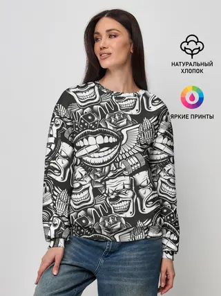 Женский свитшот / Тату ретро