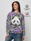 Женский свитшот / Панда среди цветов
