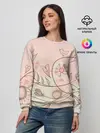 Женский свитшот / Летний узор цветы птичка