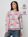 Женский свитшот / Котики с цвточками