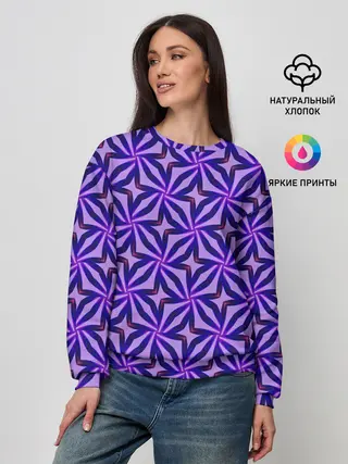 Женский свитшот / Синие острые узоры