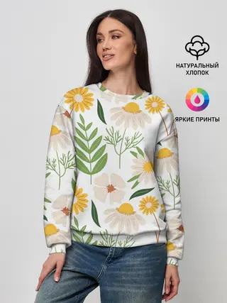 Женский свитшот / Цветы и листья